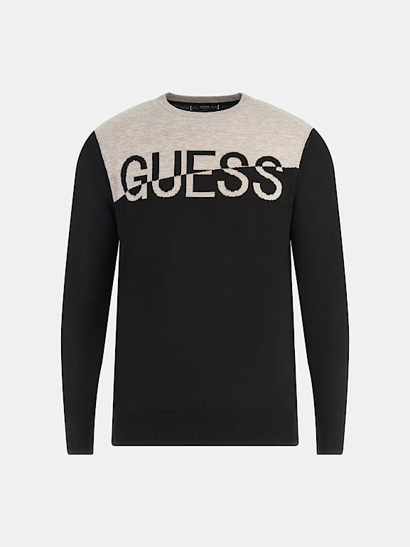 Guess logo sweater sales