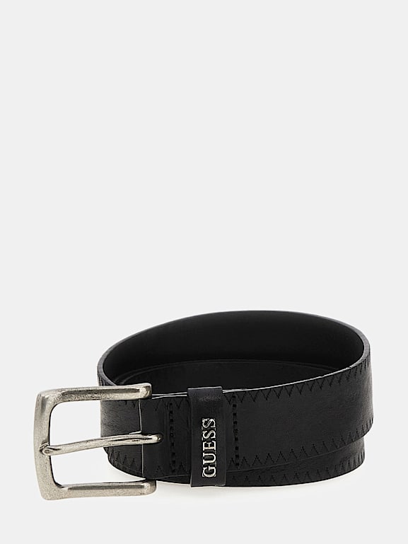 GUESS Genuine leather belt Men