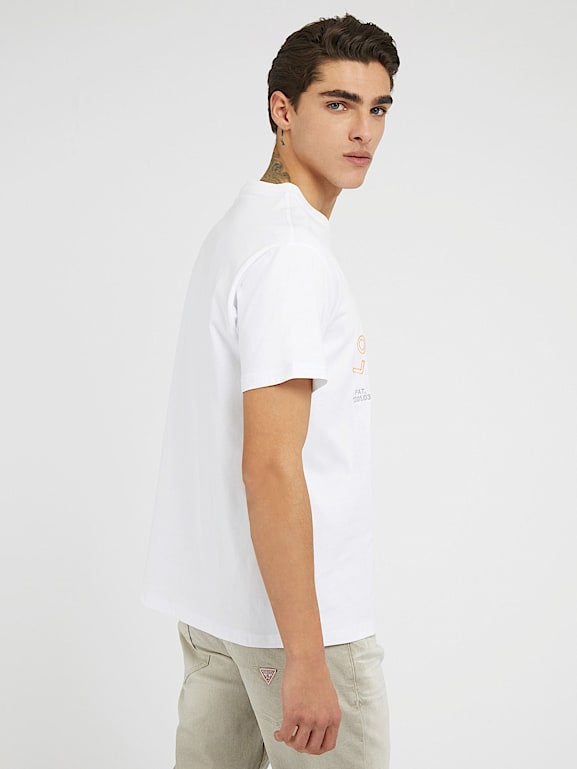 GUESS T shirt con ricamo frontale
