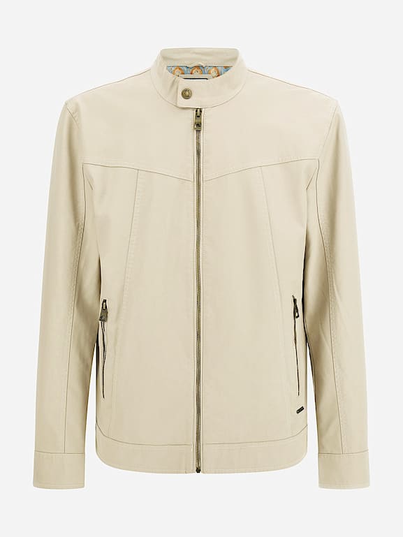 Faux leather biker jacket Men GUESS Past Collections