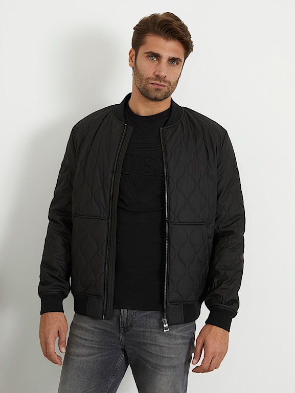Guess jake quilted bomber jacket shop
