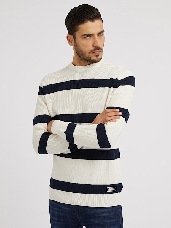 Gedeeltelijk kruis opladen Striped sweater Men | GUESS® Official Website