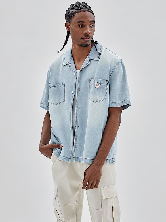 Camicia jeans on sale guess uomo