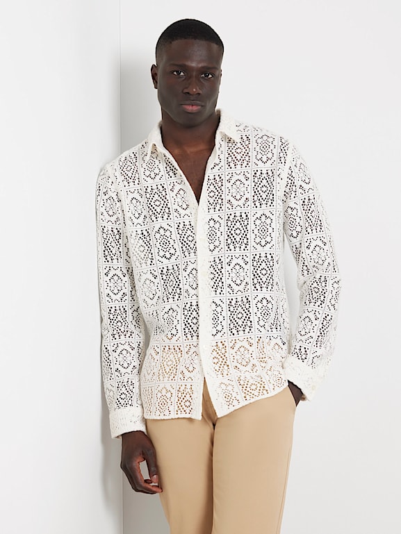 Camisa de mezclilla guess hombre best sale