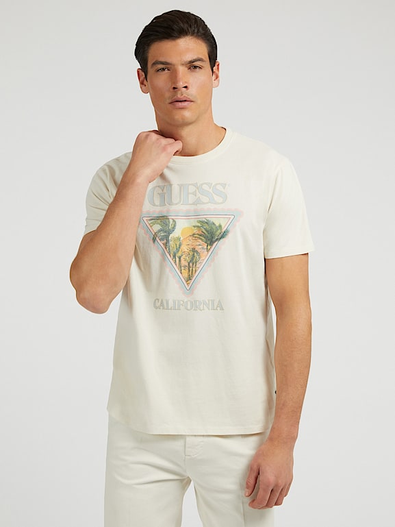 T shirt guess blanc homme hot sale
