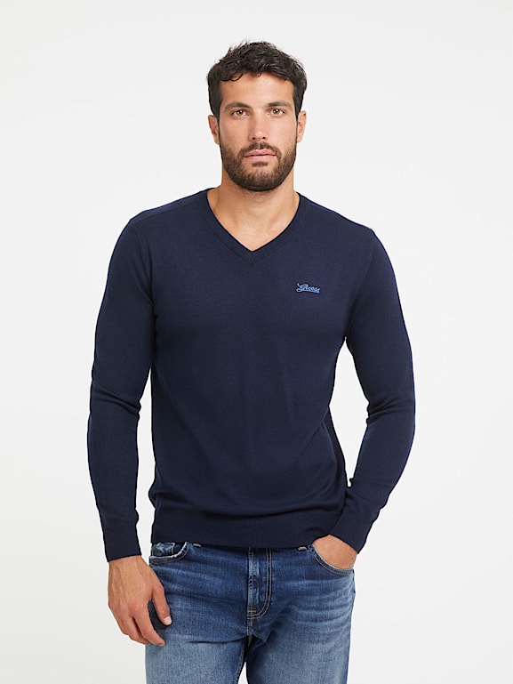 GUESS Jersey mezcla seda y cuello redondo Hombre