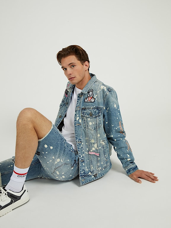 Guess graffiti denim jacket new arrivals