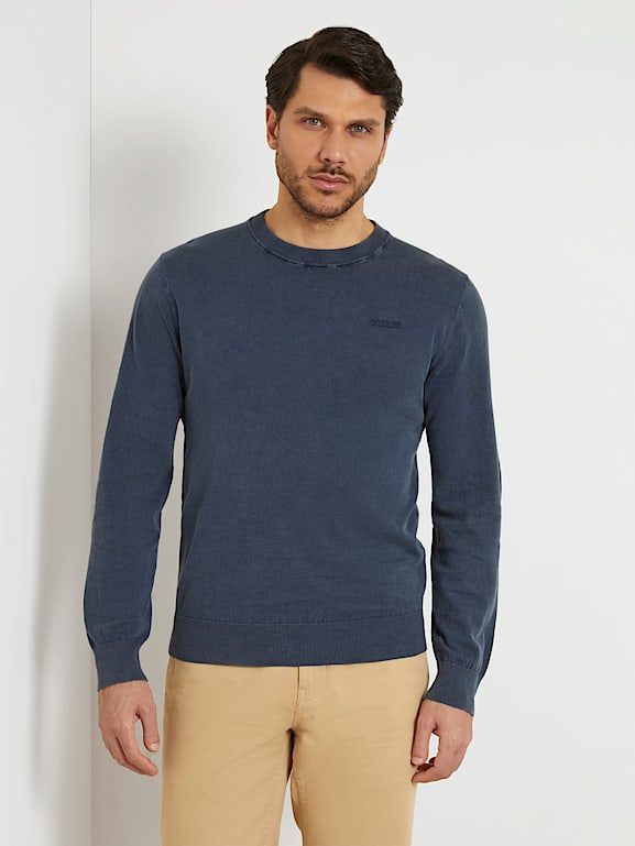 GUESS Side logo embroidery sweater Men