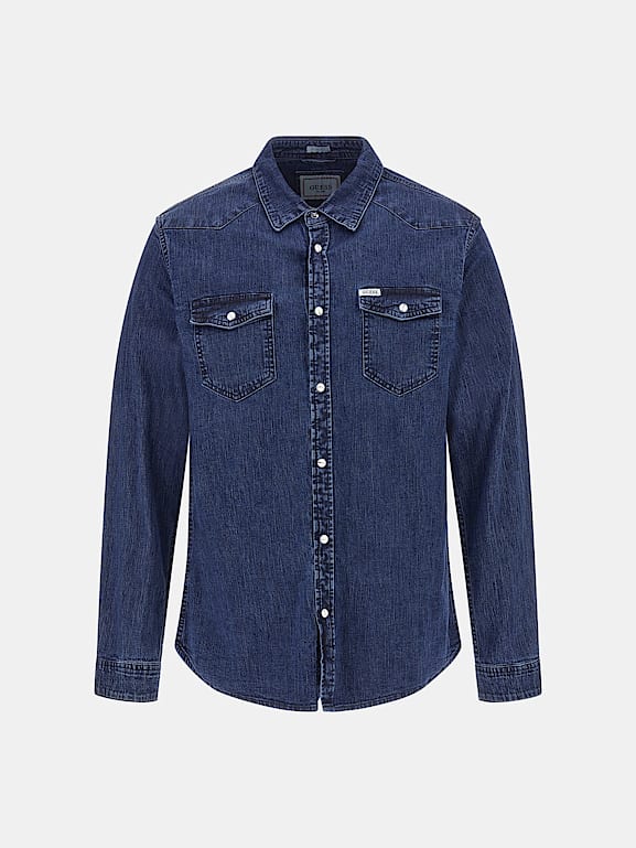 Guess slim fit cheap denim shirt