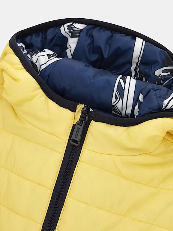 GUESS All over triangle logo reversible puffer