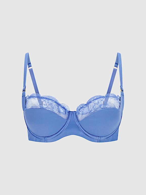 GUESS Women's LACE Push UP Bra, Blue, 32C at  Women's Clothing store