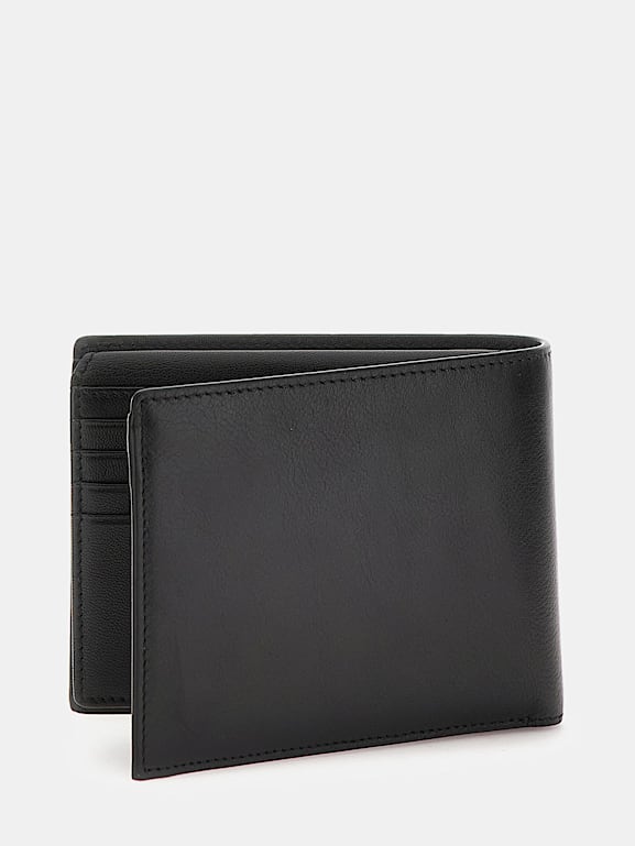 Black genuine leather purse best sale