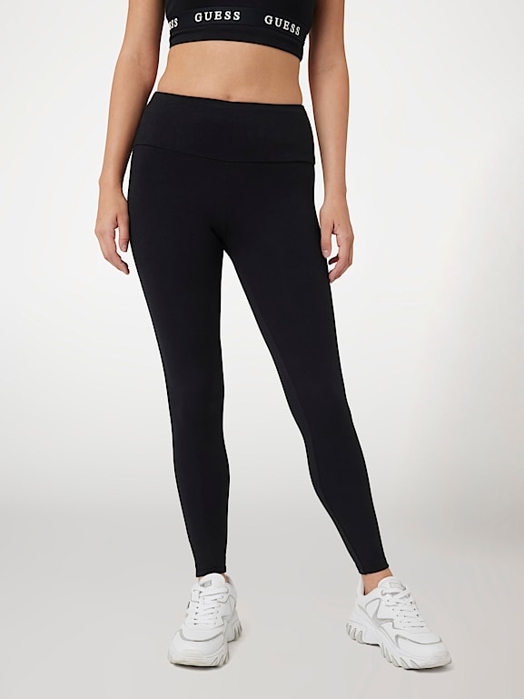 Guess Logo Tape Microfibre Leggings Black - Guess Leggings