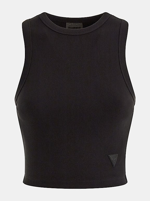 Guess cropped sales logo tank top