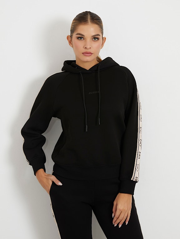GUESS Sweatshirt met capuchon en logo op de zijkant Dames