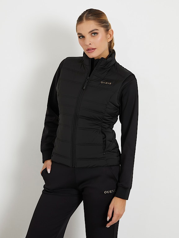 GUESS Chaleco con tri ngulo logotipo peque o Mujer