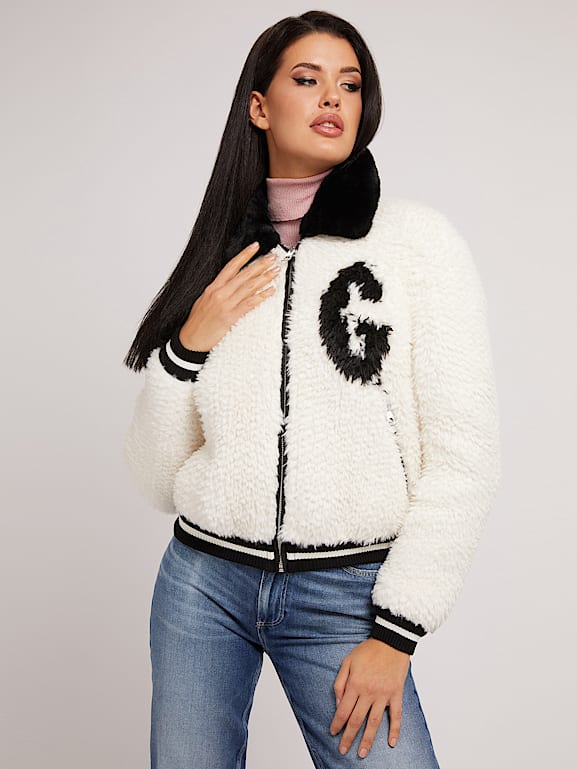 Guess outlet fur bomber