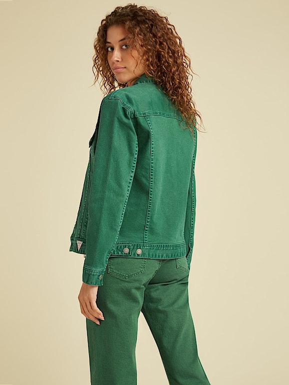 Green denim jacket topshop discount