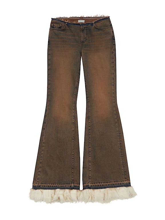 Jean taille basse evasé femme best sale