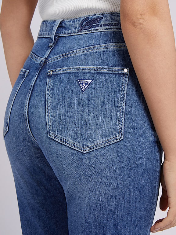 Jeans coupe droite à fentes aux chevilles top