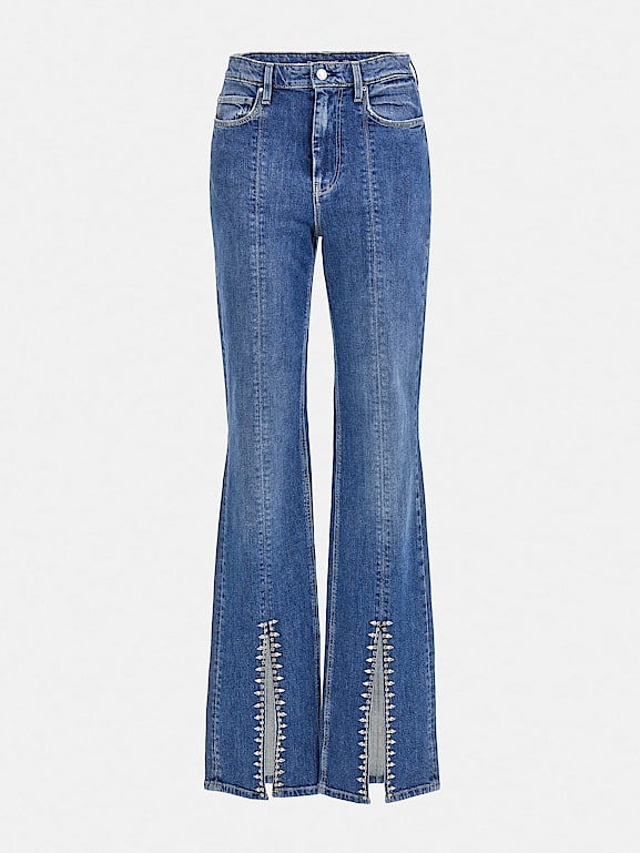 Jeans coupe droite à fentes aux chevilles 2025