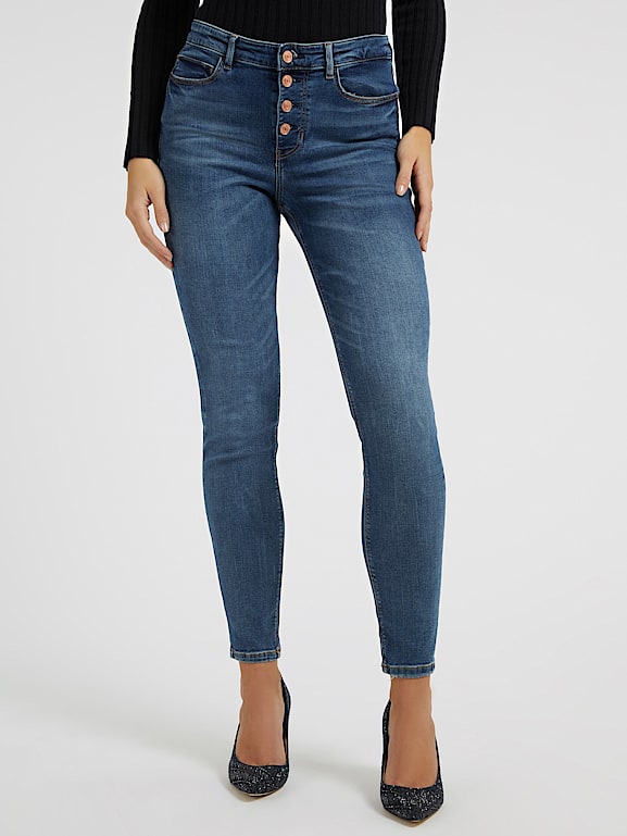 Jean avec bouton apparent cheap