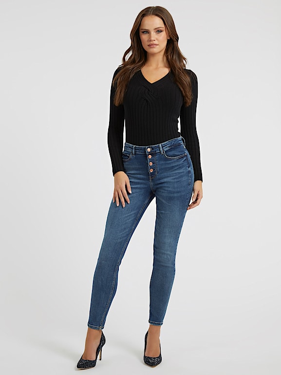 GUESS Jean coupe skinny bouton apparent