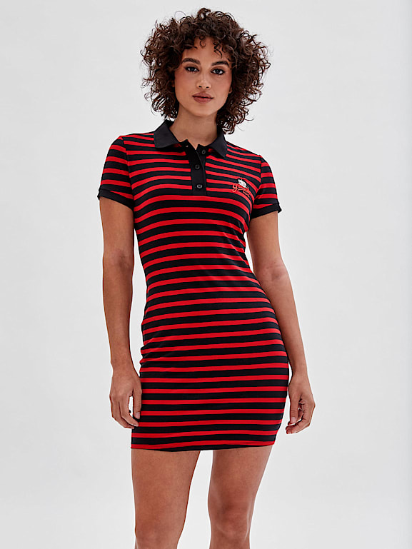 Guess t shirt dress striped store