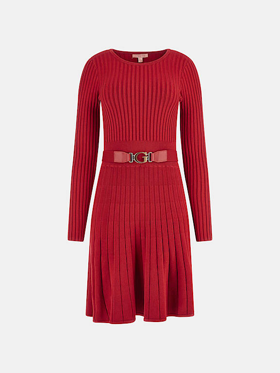 Guess red sweater dress top