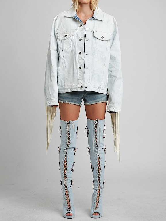 Giacca cheap jeans dipinta