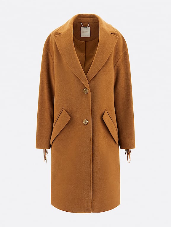 GUESS Fringes wool blend coat