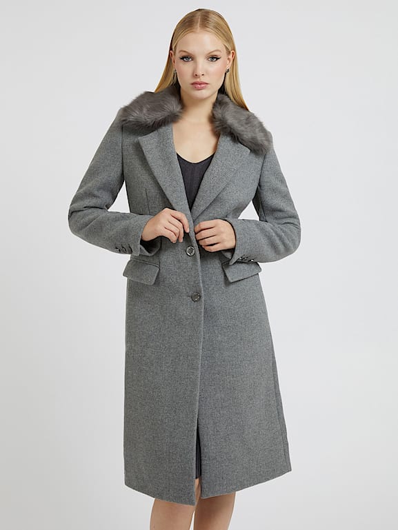 Guess grey coat discount