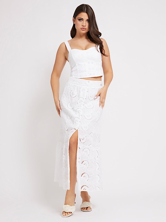 Guess white top maxi skirt
