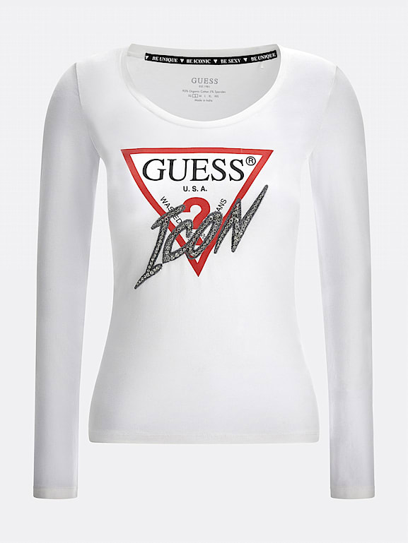 Precies ideologie rand T-SHIRT MET ICON-LOGO Dames | Officiële GUESS® Website