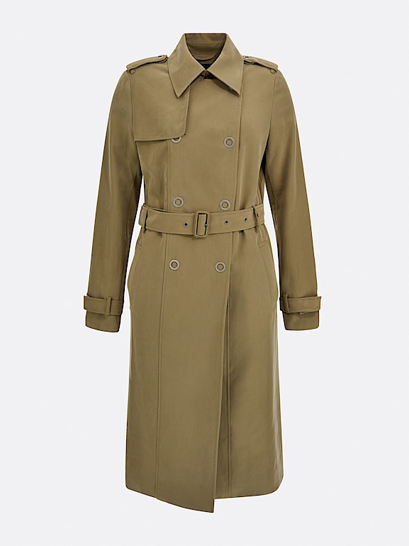 VISCOSE BLEND BELTED TRENCH | GUESS® Official Website