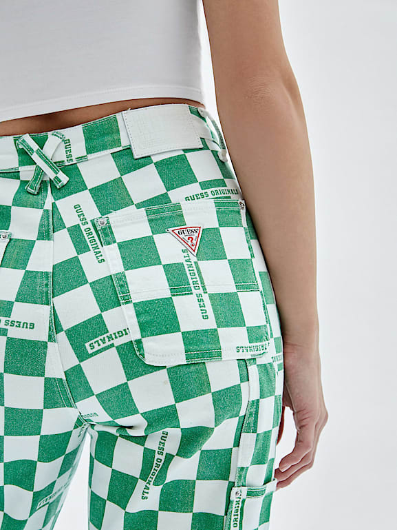 Guess plaid pants discount