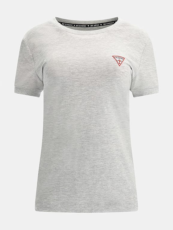 Guess triangle logo t shirt women's online