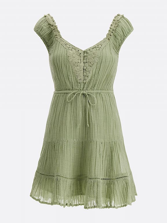Guess green lace dress discount