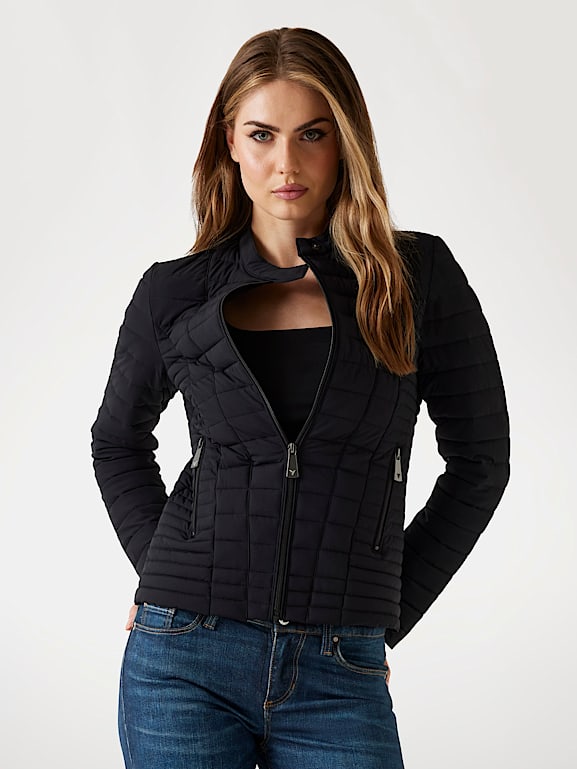 Guess quilted jacket womens top