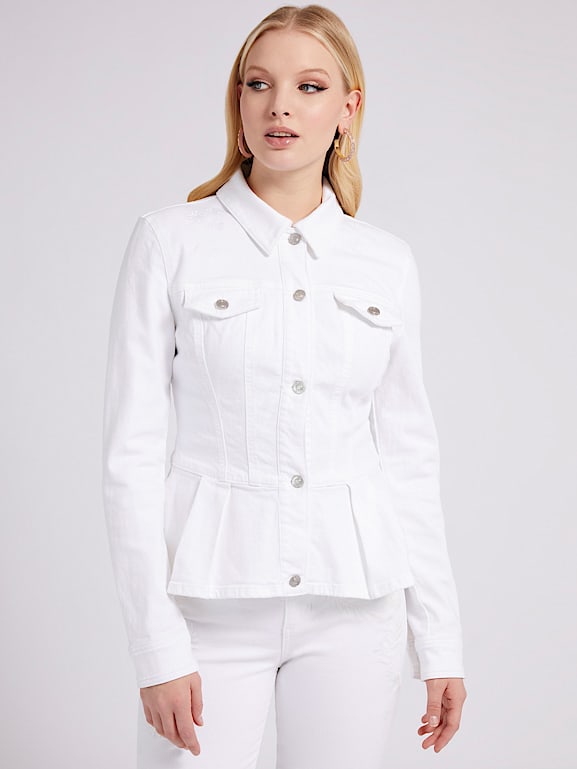 Guess white jean jacket new arrivals