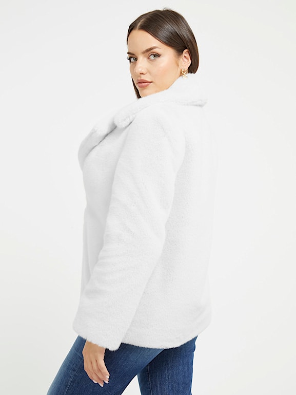 Guess white deals fur jacket