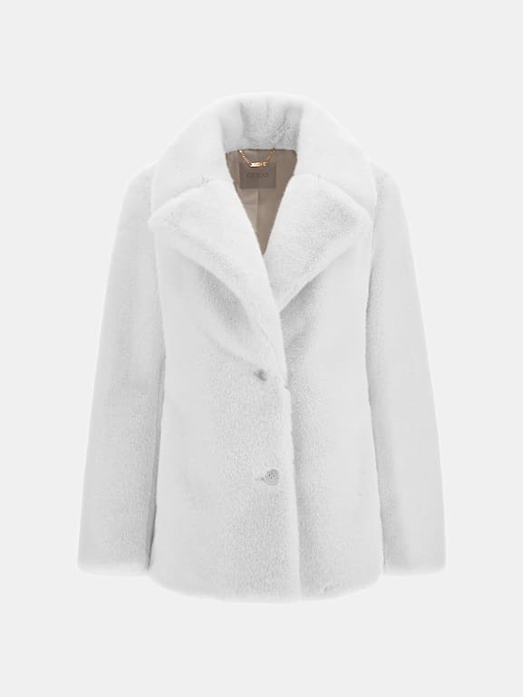 Guess white deals fur jacket