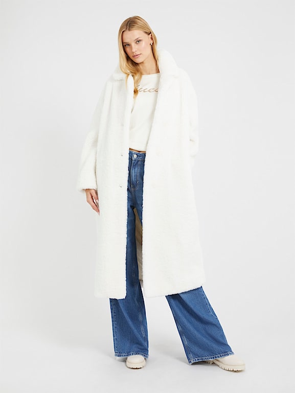 Manteau fausse new arrivals fourrure guess