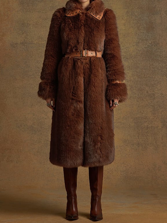 Manteau fourrure ceinture clearance