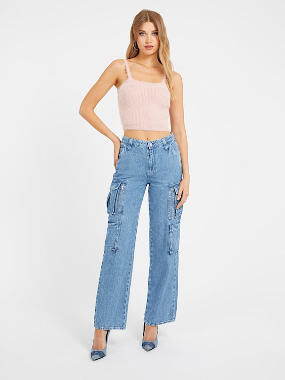GUESS Fuzzy sweater top Women