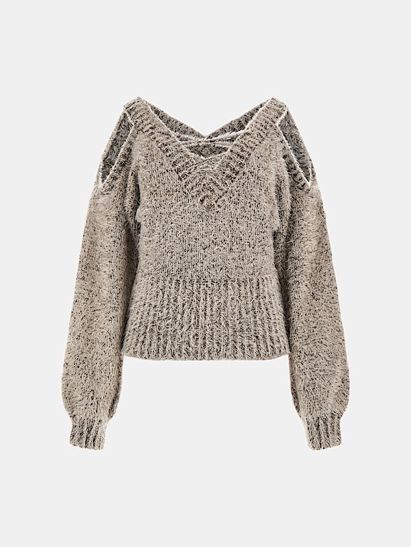 Guess off the shoulder sweater deals