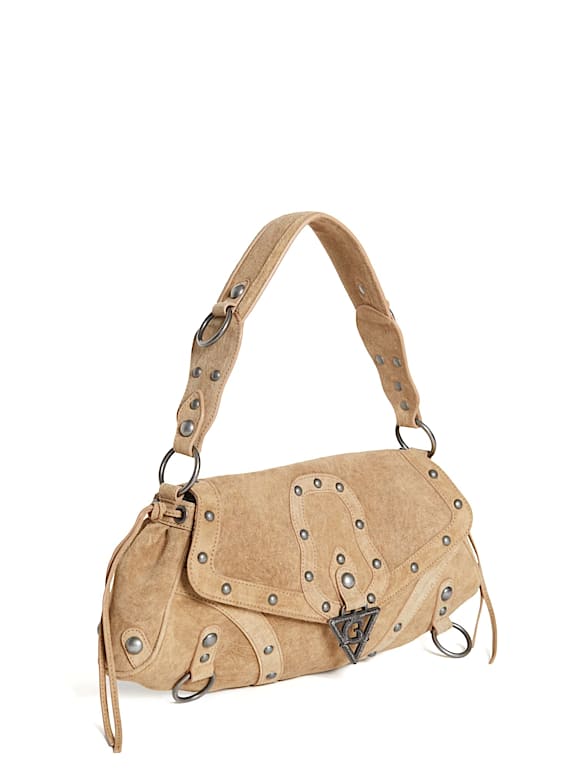 GUESS U.S.A. Real leather shoulder bag Women
