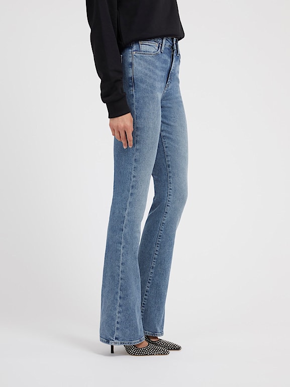 Jeans Femme Fractionnée Denim Évasée Denim Arnaqué Pantalon
