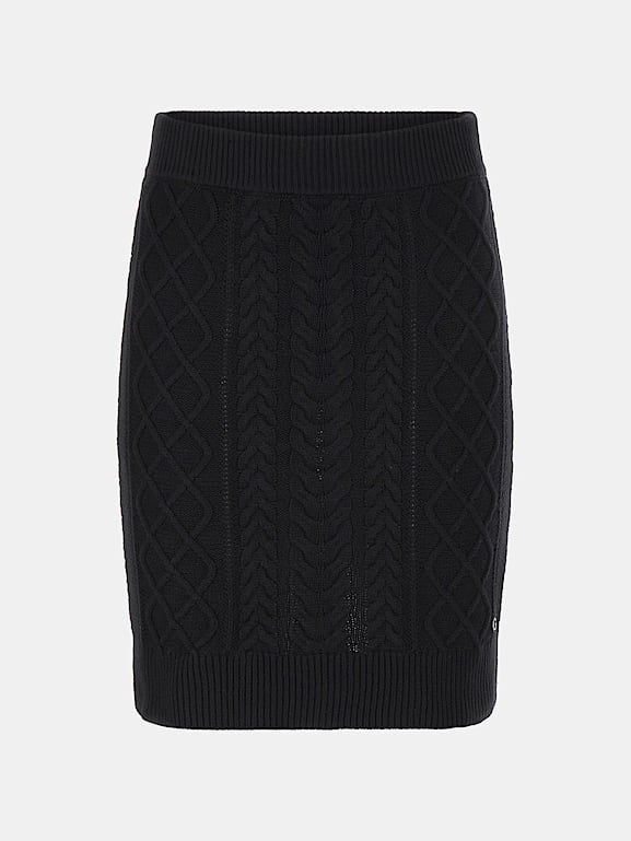 Long black sweater deals knit skirt