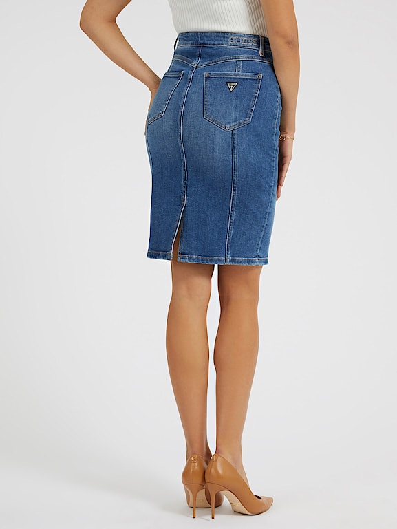 Guess denim pencil new arrivals skirt